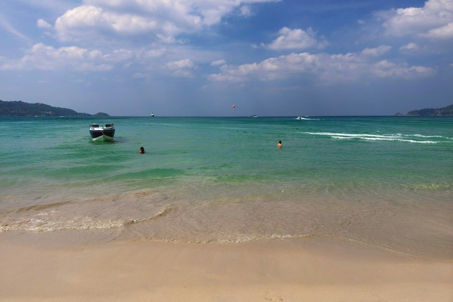 Turquoise water and sandy beach in Phuket